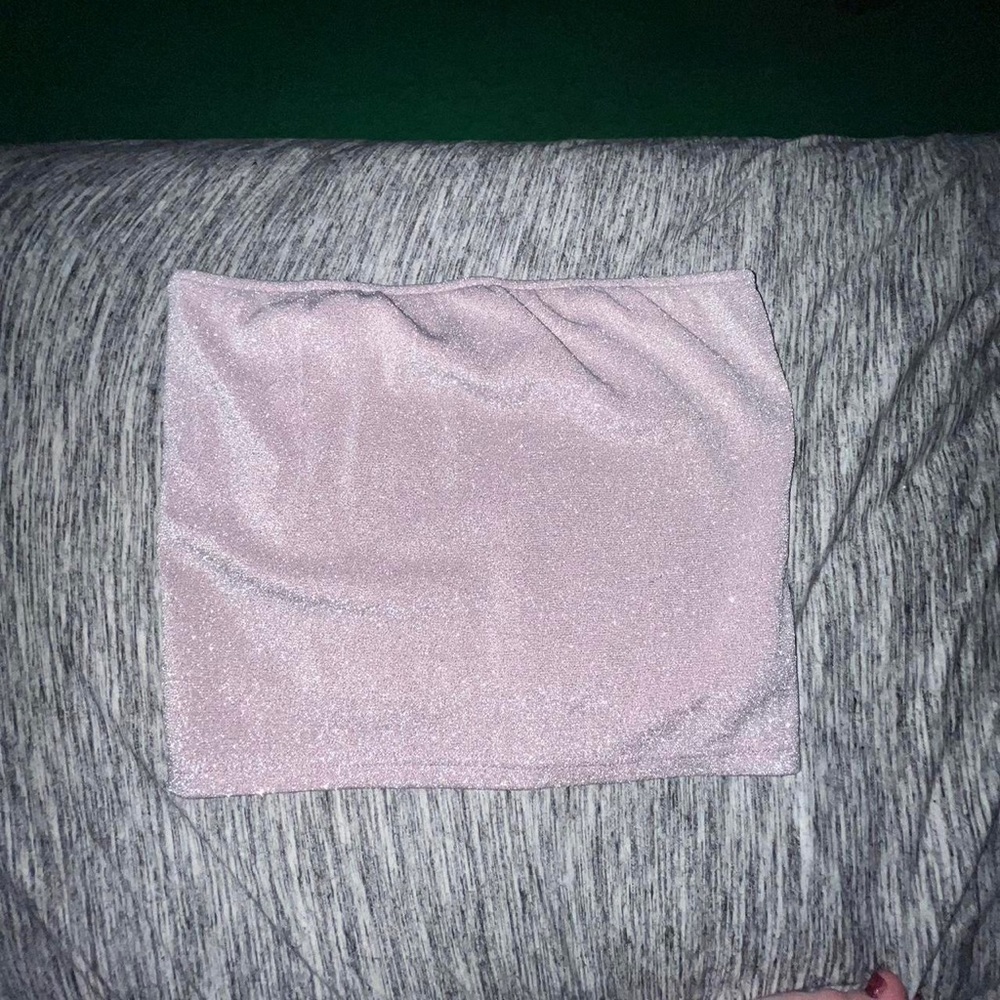 Y2k pink glitter tube top